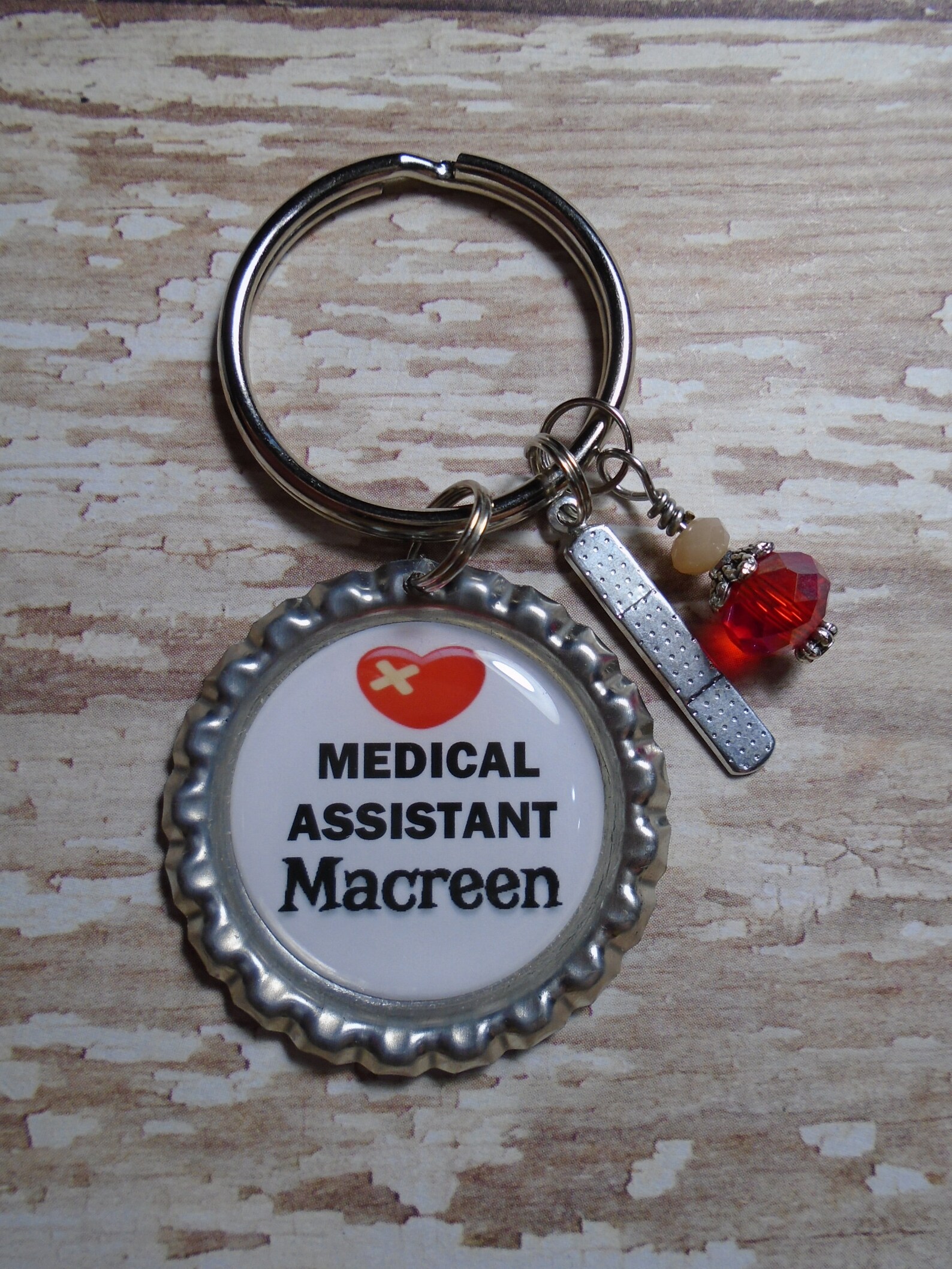 Personalized Medical Assistant Keychain With Charms Etsy