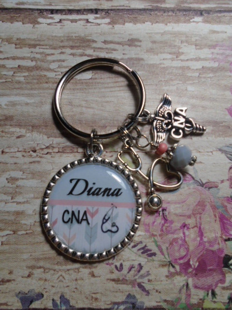Personalized Nurse CNA RN LPN Key Chain With Charms - Etsy