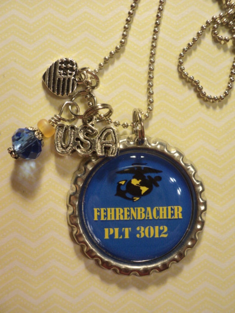US Marines Personalized Platoon necklace with charms