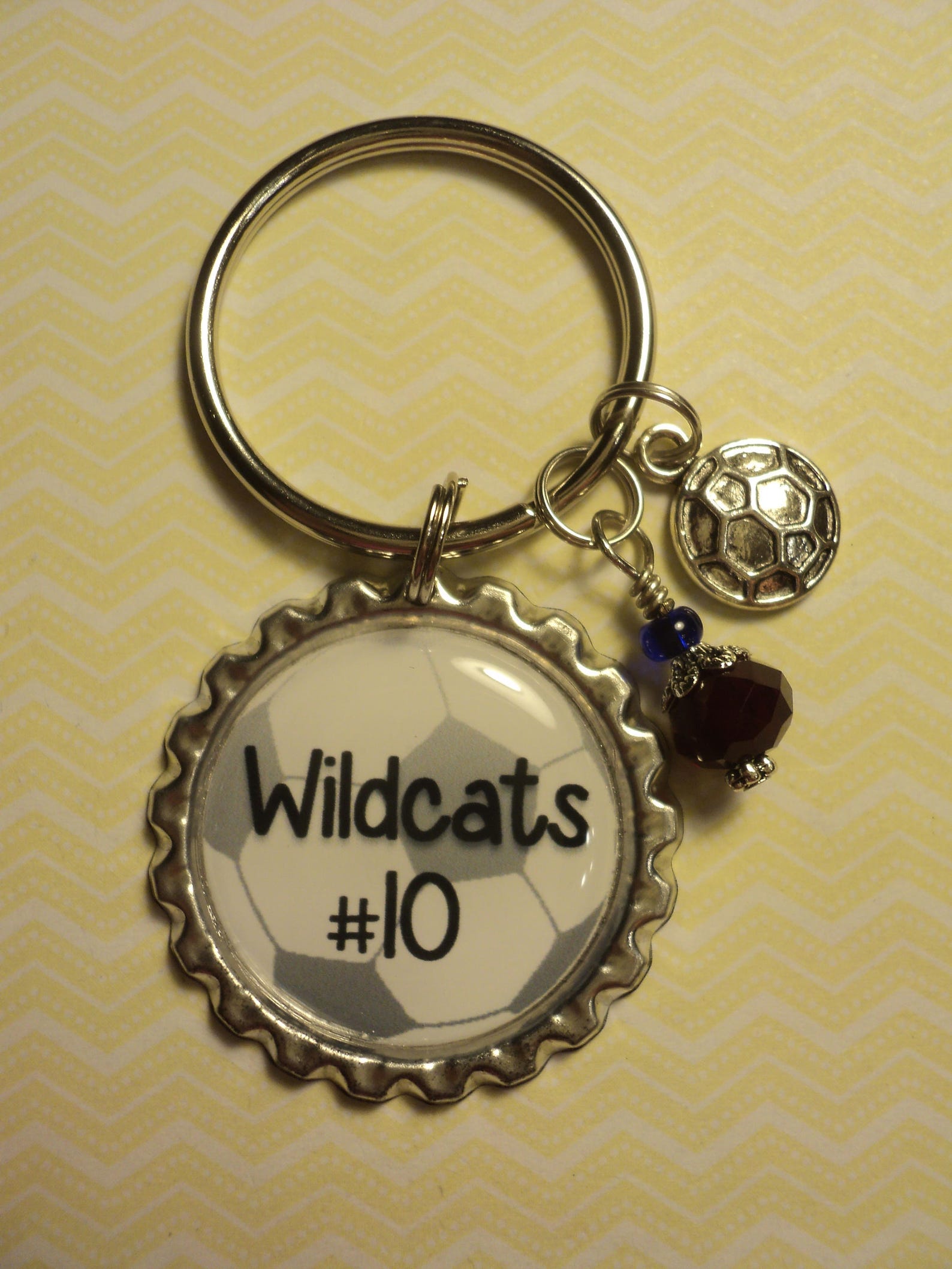 Personalized Soccer Key Chain With Charms Etsy