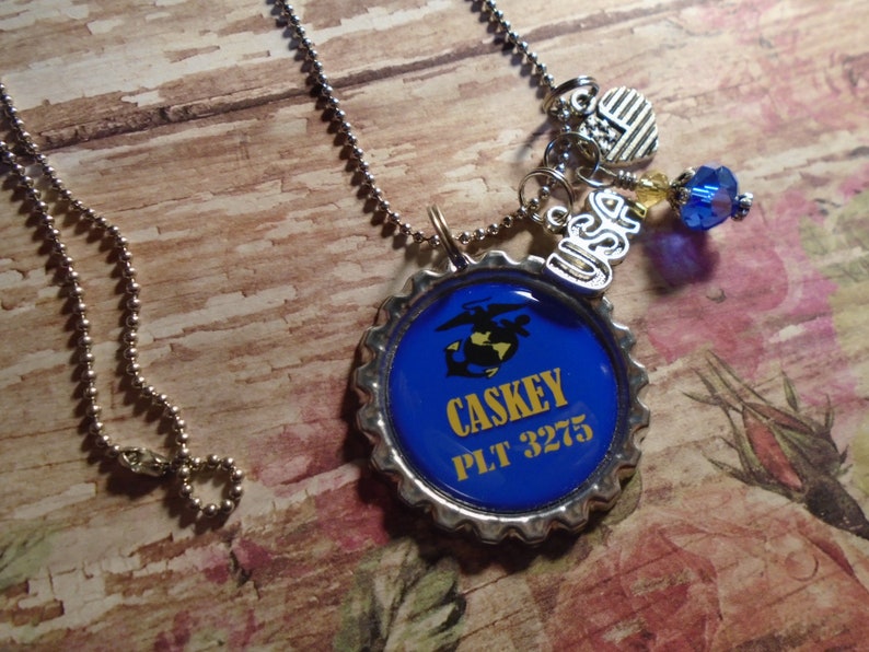 US Marines Personalized Platoon necklace with charms
