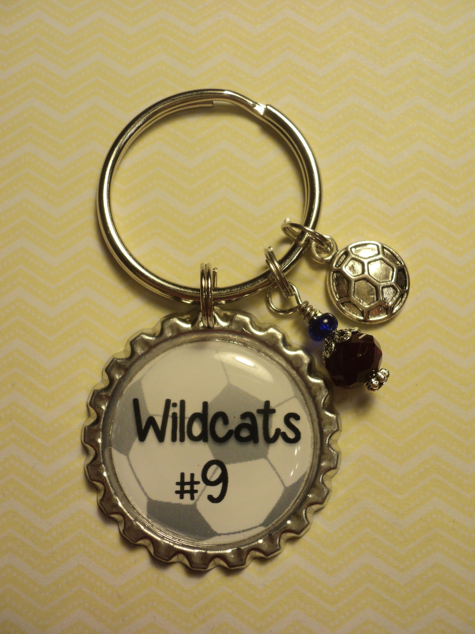 Personalized Soccer Key Chain With Charms Etsy