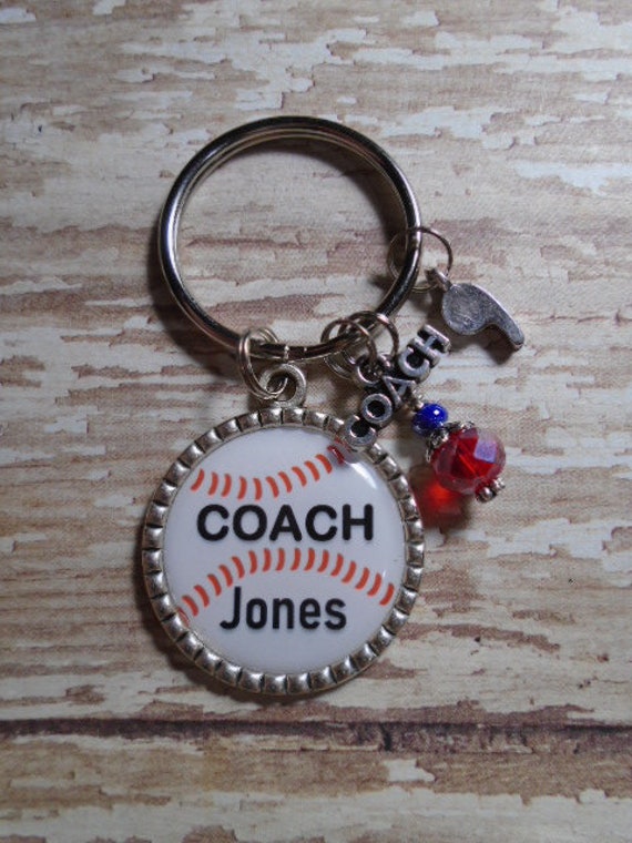 Personalized Sports Coach Key Chain With Charms Etsy