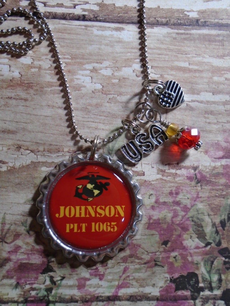 US Marines Personalized Platoon necklace with charms