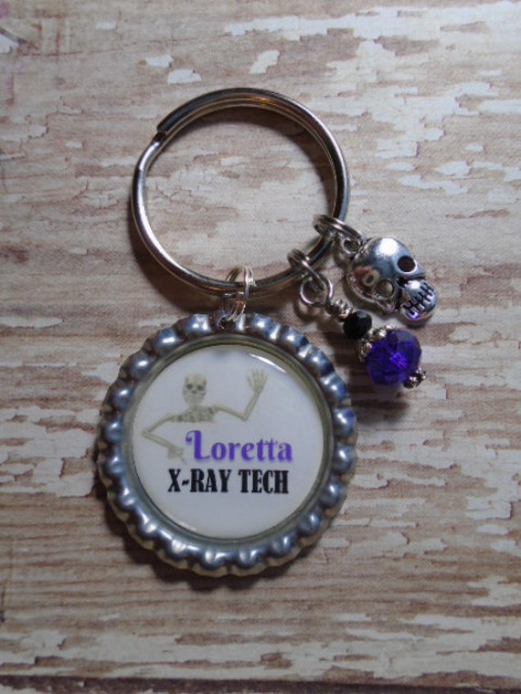 Personalized X Ray Tech Key Chain With Charms Etsy