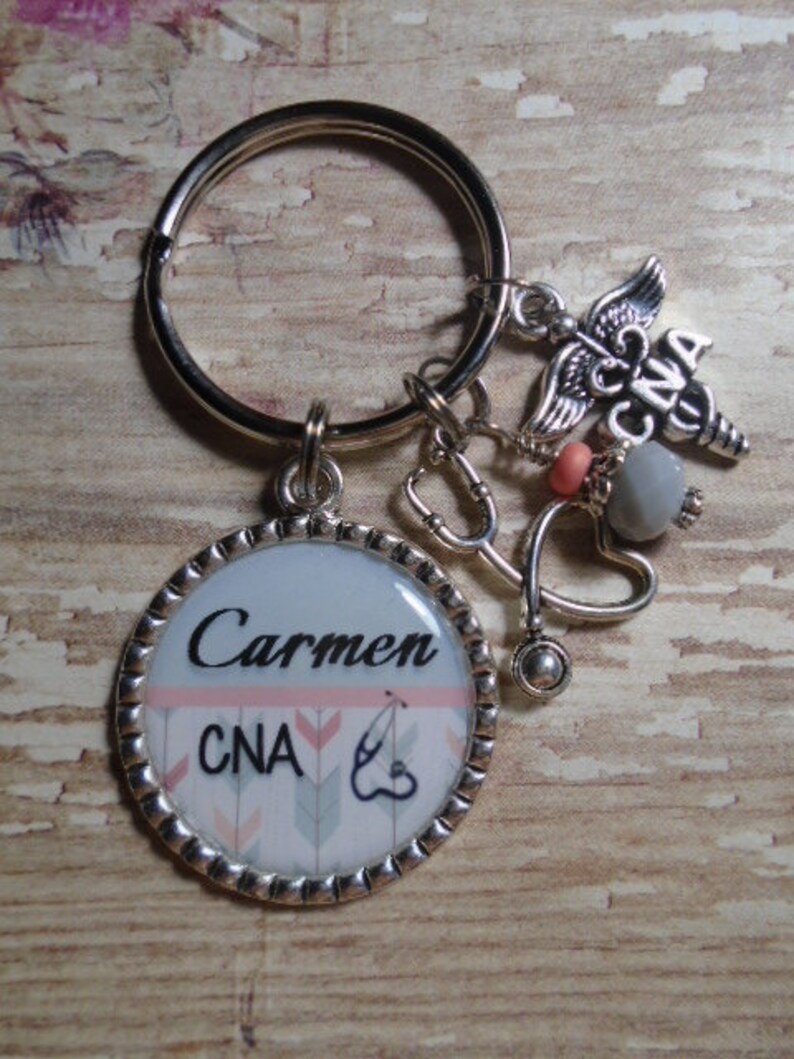Personalized Nurse CNA RN LPN Key Chain With Charms - Etsy