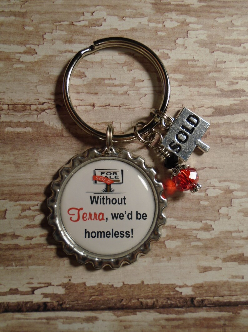 Personalized Real Estate Agent Realtor key chain with charms Etsy