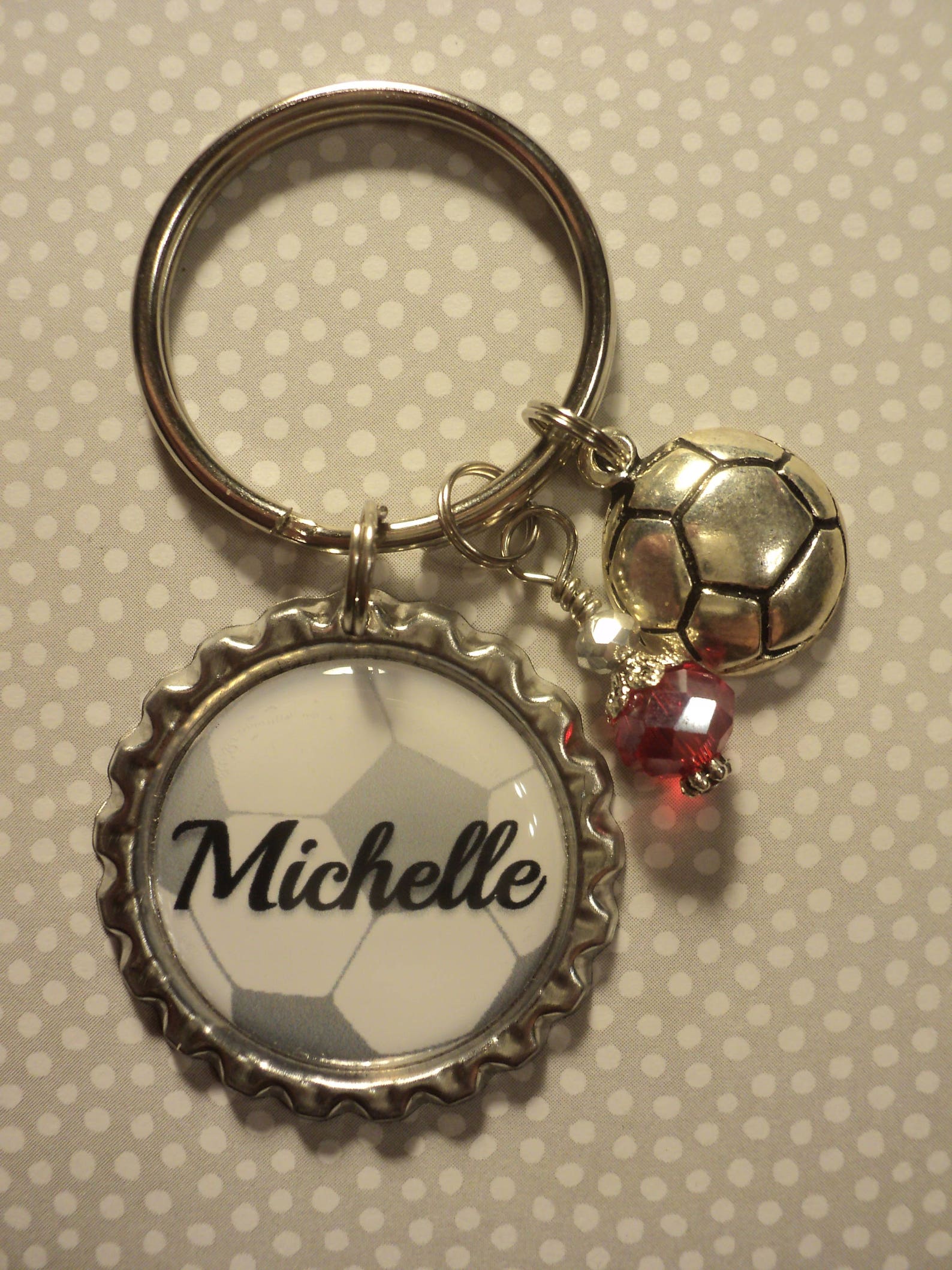 Personalized Soccer Key Chain With Charms Etsy