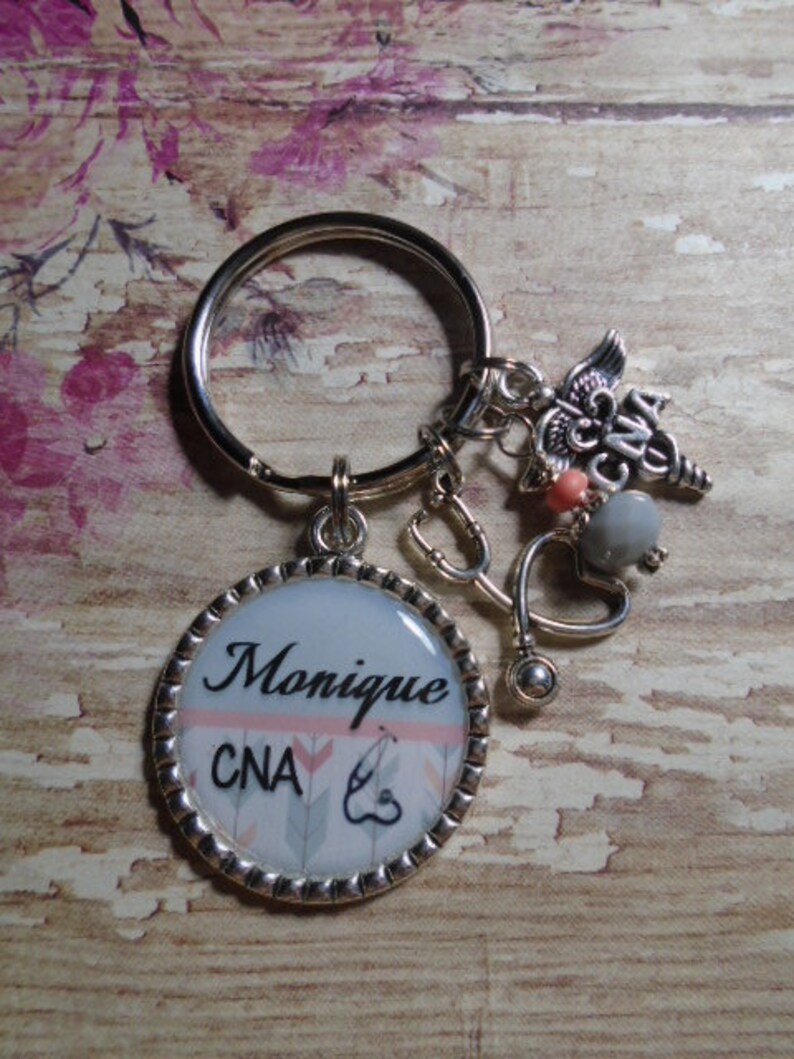 Personalized Nurse CNA RN LPN Key Chain With Charms - Etsy