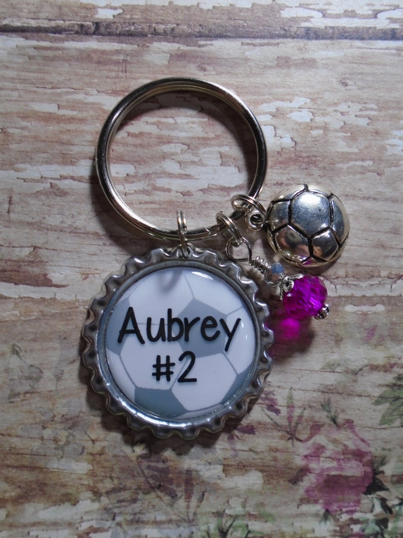 Personalized Soccer Key Chain With Charms Etsy