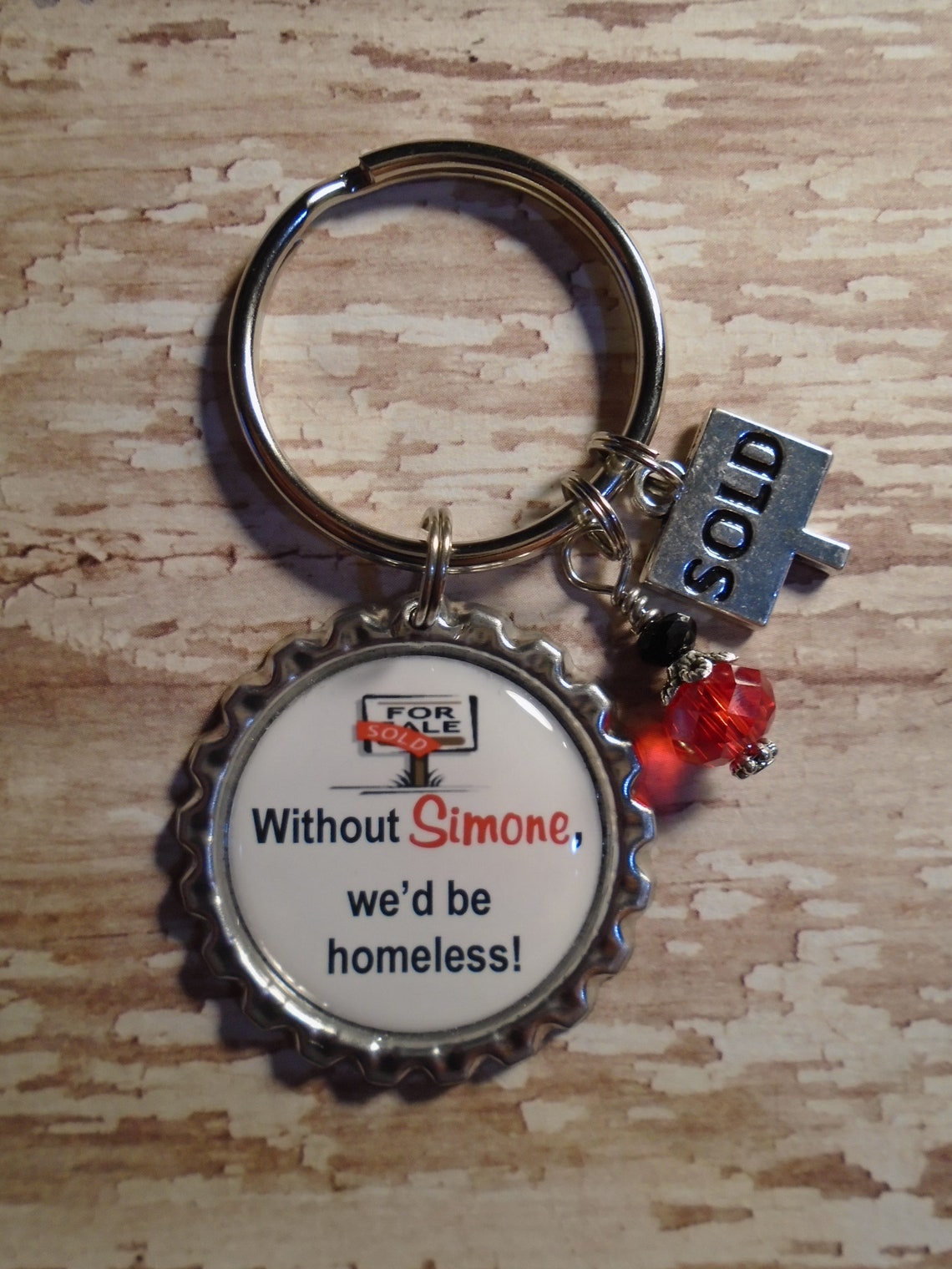 Personalized Real Estate Agent Realtor key chain with charms Etsy