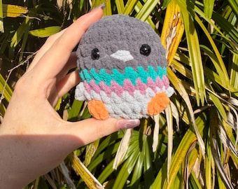 Crochet Pigeon Plush Toy– Customizable Eyes