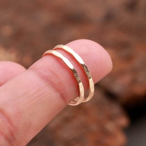 925 Sterling Silver Wavy Ring Set, Gold Plated Thin Stackable Zig Zag Band Jewelry