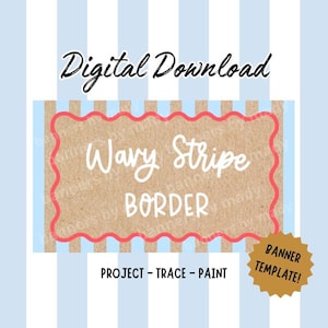 Wavy Stripe Border Banner Template | DIY Painted Banner | Editable Canva Design (Digital Download)