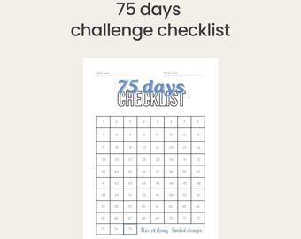 75 Soft/Easy/Hard Challenge Täglicher Tracker | Habit Tracker | Digital Download/Bereit zum Drucken