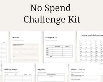 Keine Spende Herausforderung Tracker, Kein Spend Monat, Keine Spende Kalender, Einfaches Budget Tracker, Sofortiger Download, druckbar, Keine Kauf Herausforderung Digital