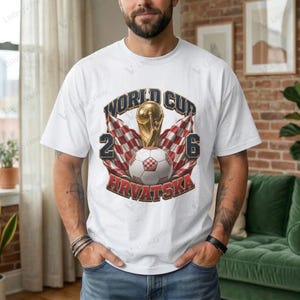 Camiseta gráfica de Croacia para el Mundial 2026 / Banderas a cuadros de Croacia (fútbol) imagen 1
