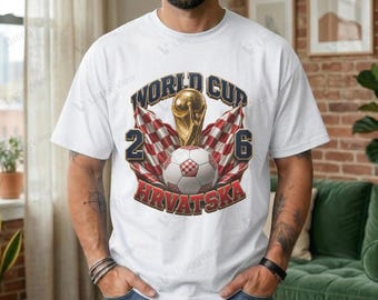 World Cup 2026 Croatia Graphic T-Shirt | Croatia Checker Flags Soccer