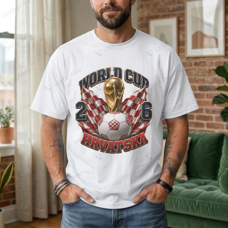 Camiseta gráfica de Croacia para el Mundial 2026 / Banderas a cuadros de Croacia (fútbol) imagen 1
