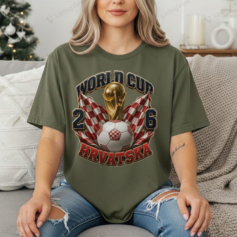 Camiseta gráfica de Croacia para el Mundial 2026 / Banderas a cuadros de Croacia (fútbol) imagen 2