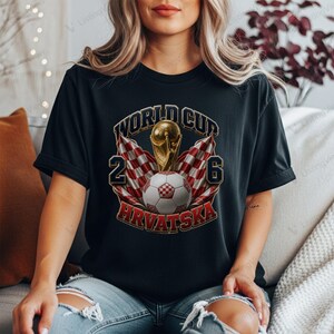 Camiseta gráfica de Croacia para el Mundial 2026 / Banderas a cuadros de Croacia (fútbol) imagen 3