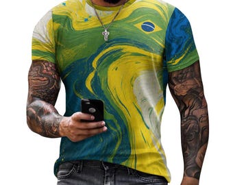 Brazil World Cup. Art. DTG 190gsm Cotton Comfort Short-Sleeve T-Shirt for Men(All-Over Printing)