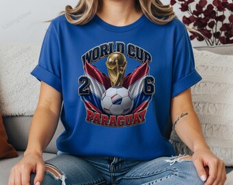 World Cup 2026 Soccer Trophy T-Shirt | Paraguay Futbol Tee