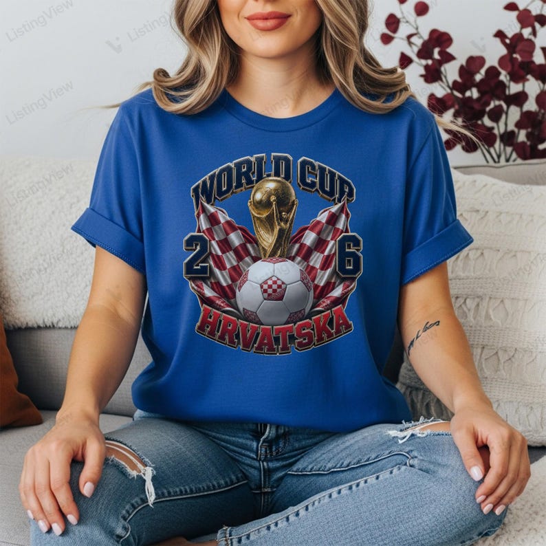 Camiseta gráfica de Croacia para el Mundial 2026 / Banderas a cuadros de Croacia (fútbol) imagen 8