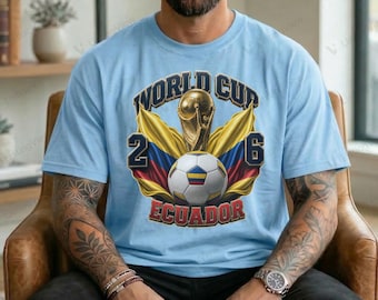 Camiseta de fútbol Ecuador Copa Mundial 2026 / Ropa para aficionados al fútbol / Regalo para el amante del deporte en tu vida /