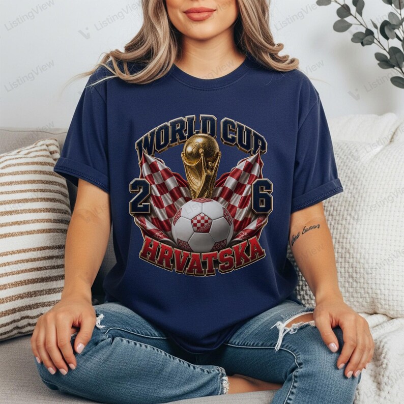 Camiseta gráfica de Croacia para el Mundial 2026 / Banderas a cuadros de Croacia (fútbol) imagen 5