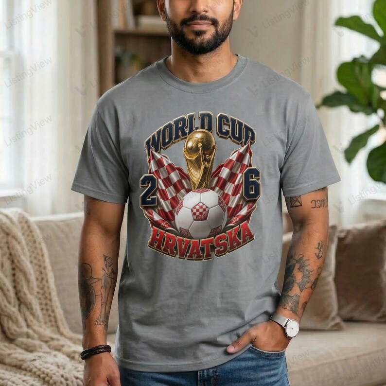Camiseta gráfica de Croacia para el Mundial 2026 / Banderas a cuadros de Croacia (fútbol) imagen 9