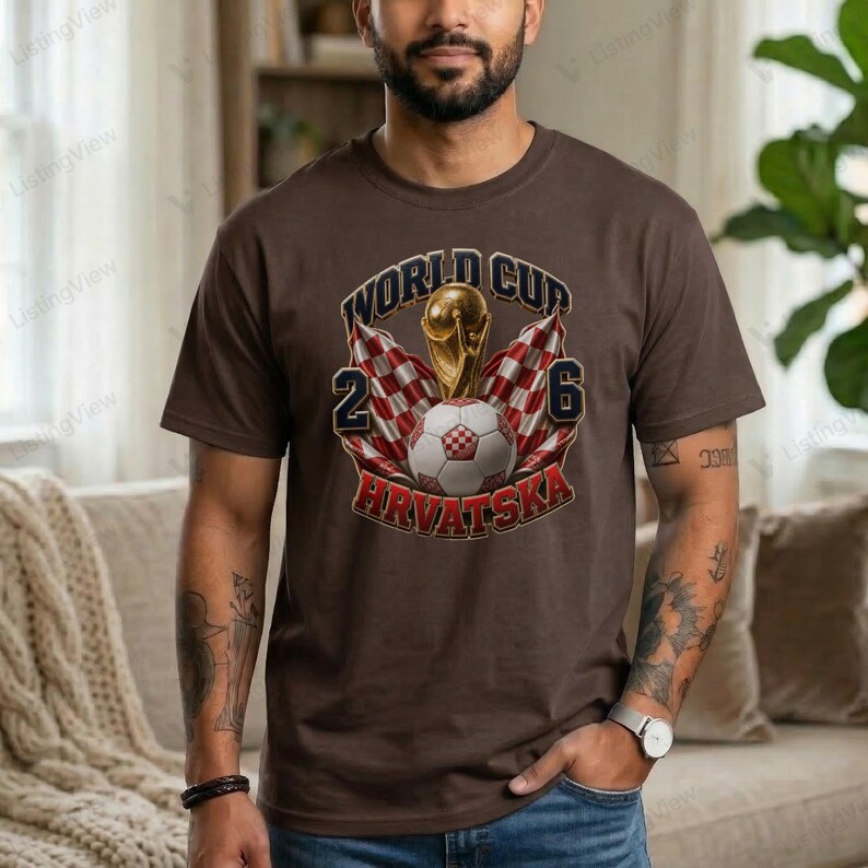 Camiseta gráfica de Croacia para el Mundial 2026 / Banderas a cuadros de Croacia (fútbol) imagen 4