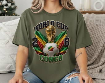 2026 World Cup Congo T-Shirt | Soccer Trophy, 2026 Retro Football Design