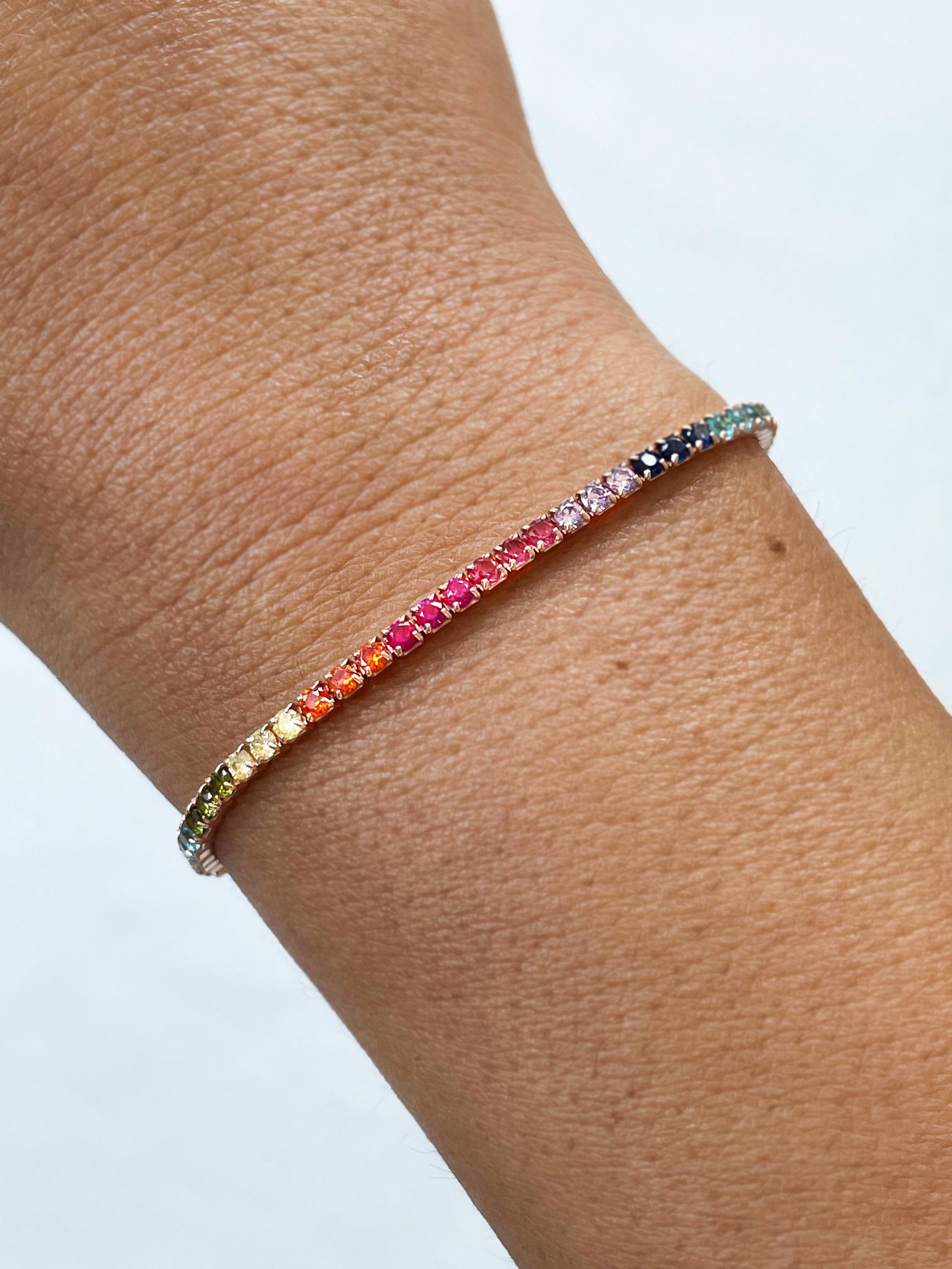 Bracciale tennis con Zaffiri multicolor 7ct. - Gioielleria Banchetti