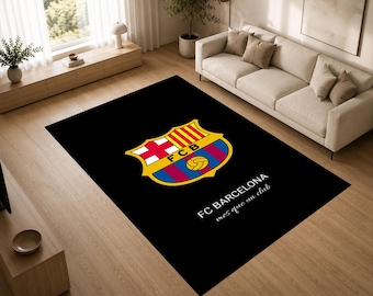 Barcelona Rug, Custom Rug Football Fan Area Rug, Soccer Club Carpet, Sports Room Decor, Gift for Soccer Enthusiasts