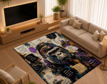 Gorilla Legacy Area Rug, Strength and Power Carpet, Motivational Office Decor Rug, Ambition Success Floor Mat