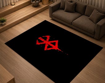 Berserk Brand of Sacrifice Rug, Anime Manga Carpet, Dark Fantasy Decor, Gothic Area Rug