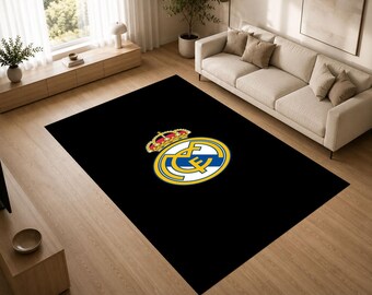 Real Madrid Rug, Customizable Football Fan Area Rug, Soccer Club Carpet, Sports Decor Rug for Bedroom and Living Room