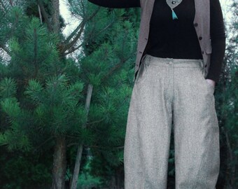 Women wool blend pants