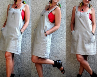 Eco friendly washed linen dress- tunic