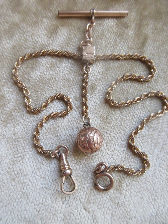 Antique Victorian Pocket Watch Chain fob Pocket Clip … Gem