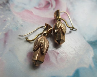 Antique Pierced Earrings in Gold Fill