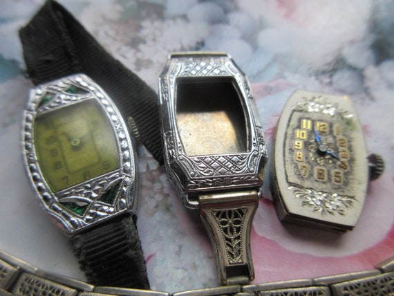 Art Deco Era Group of Ladies Wrist Watch Parts fo… - image 2