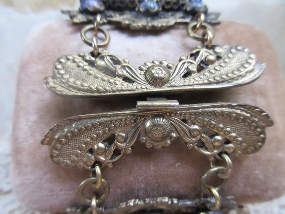Vintage Art Glass Millefiori Lapis Beaded Bracelet - image 4