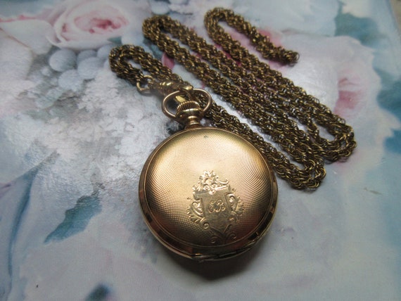 Antique Pocket Watch Necklace Ladies Watch Chain - image 1