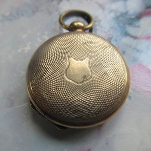 Antique Locket Victorian Gold Filled Pocket Watch Style, Engine Turned Locket Fob  Circa 1890s Picture Photograph Jewelry