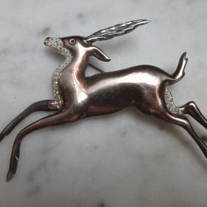 Vintage Sterling Leaping Gazelle Pin