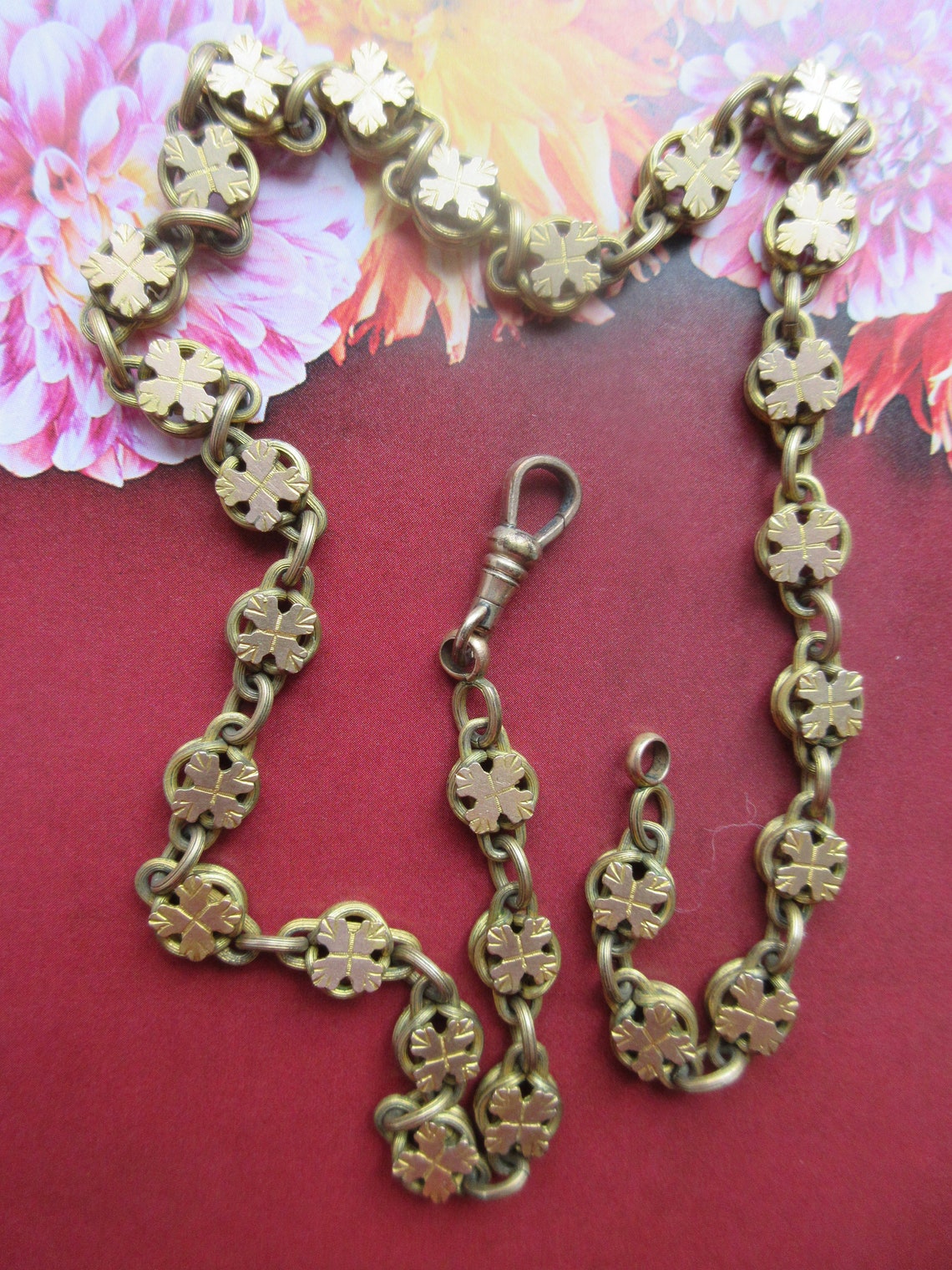 Antique Victorian Book Chain Necklace in Gold Fill Etsy