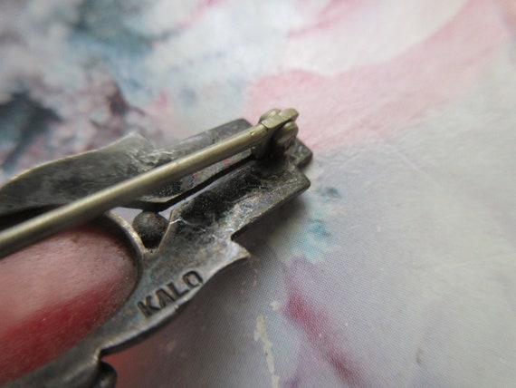 Vintage Kalo Sterling Carnelian Lapel Pin Tie Tac… - image 3