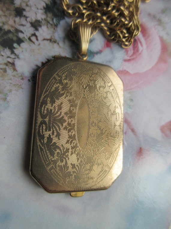 Antique Long Locket Necklace - Layering Necklace